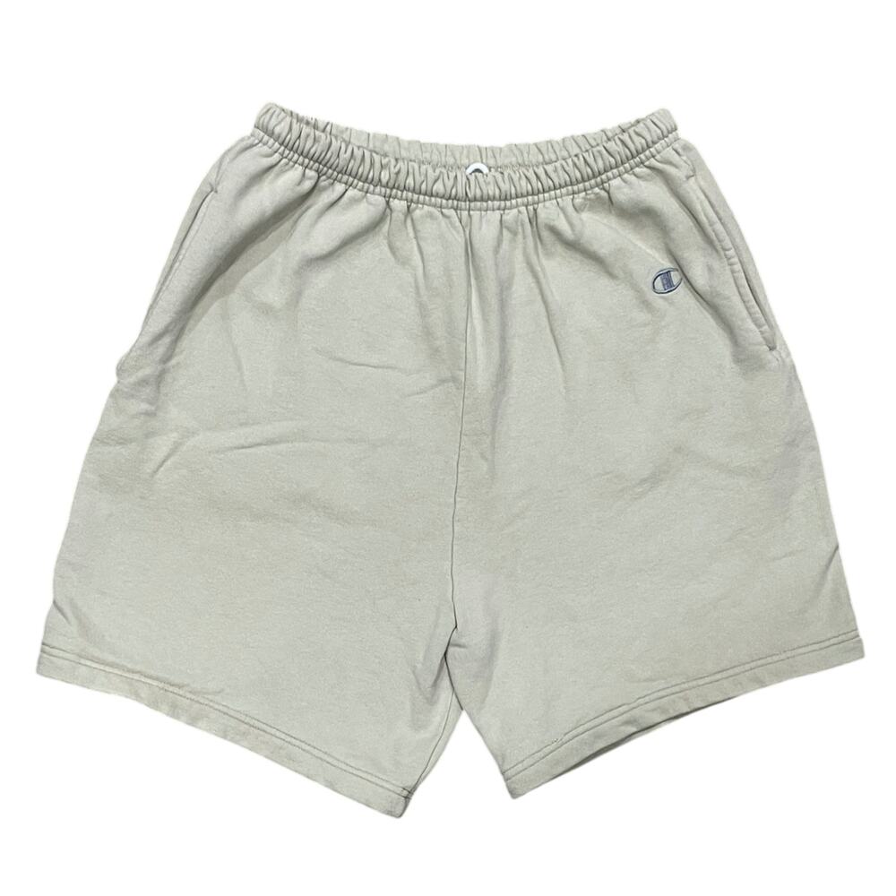 Vintage 90s Champion Mens Size L Drawstring Heavyweight 6.5" Ins Shorts Tan Gym
